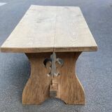 Renovated monastery farmhouse table in solid 18th century wood 200cm