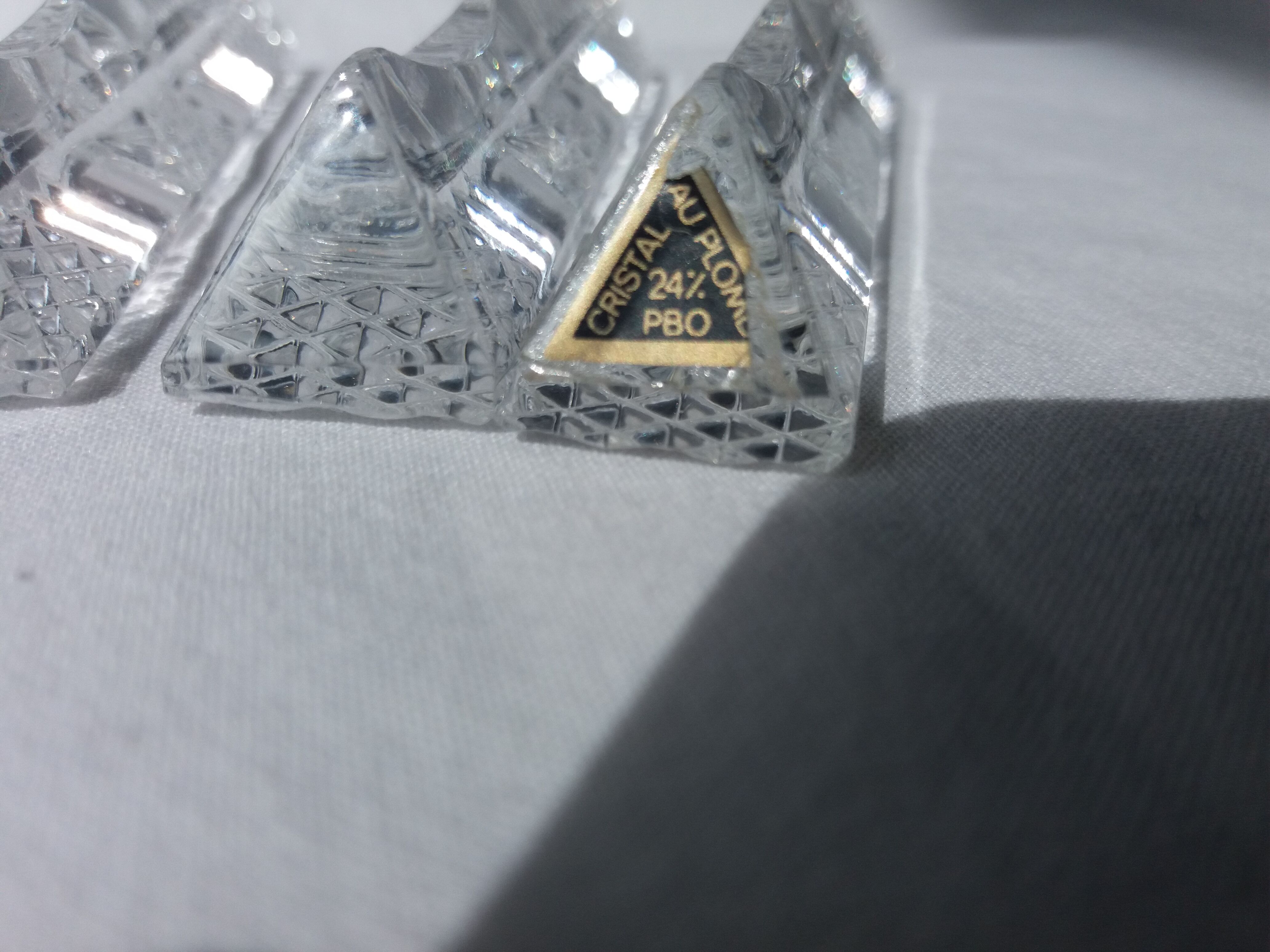 6 knife holders in cut crystal