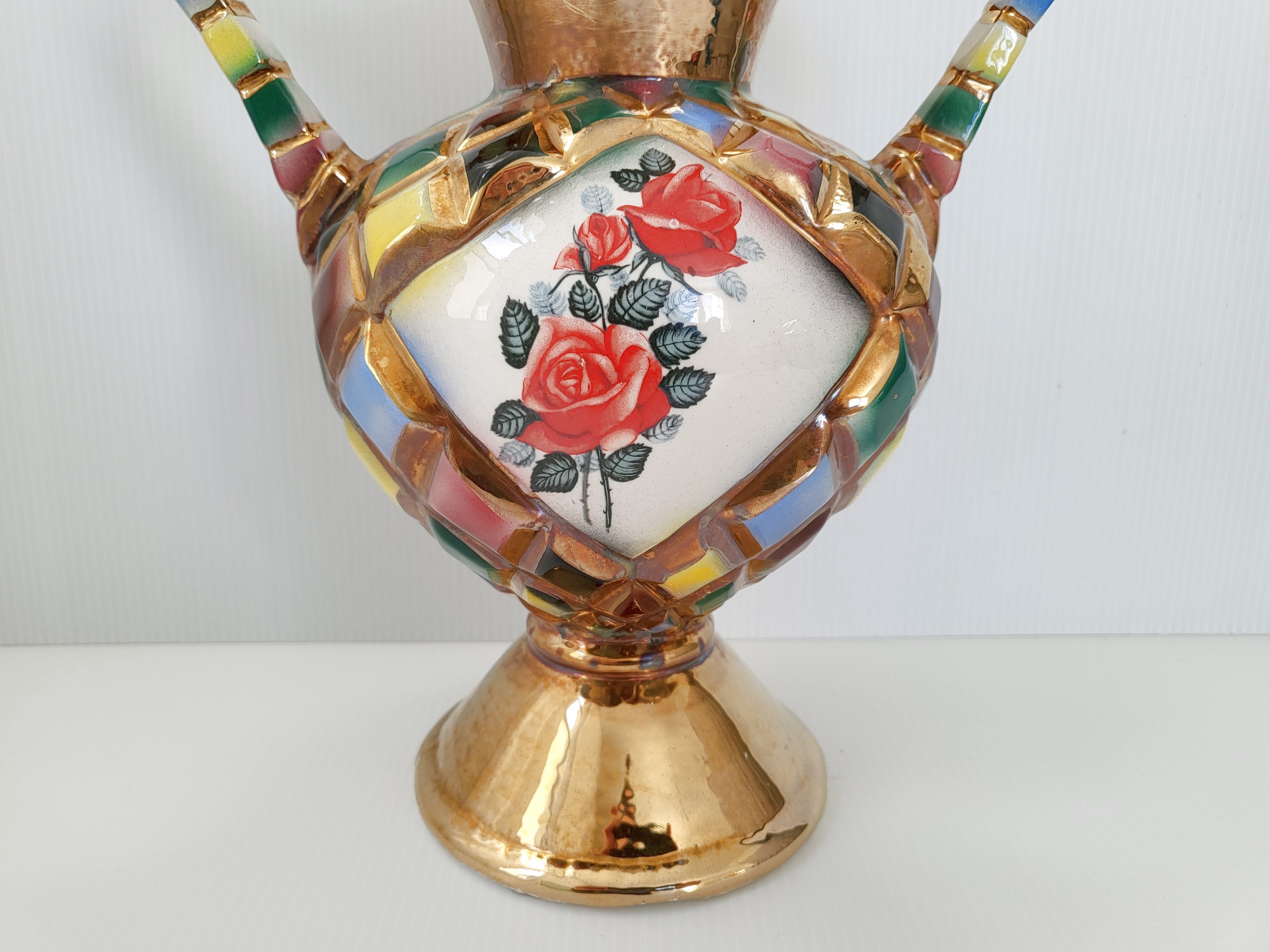 Vintage harlequin vase 1960