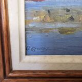 Oil painting on isorel Montlouis sur Loire - Rochecorbon Signed D Guiet