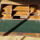 Secrétaire ancien à abattant en bois fruitier, fin XIXème s.
