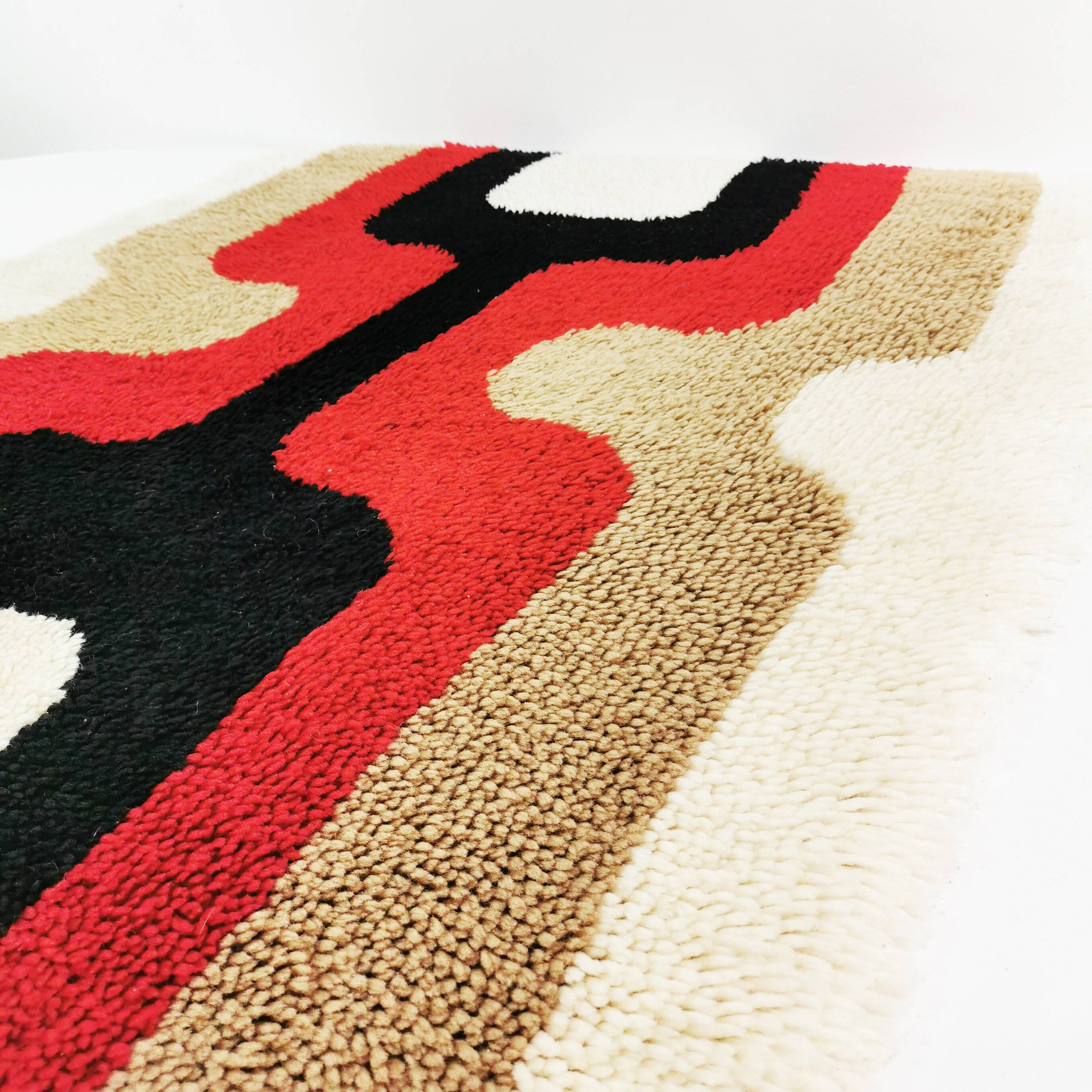 Tapis géométrique Space Age, Allemagne, années 1970