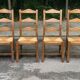 4 solid oak dining chairs with farmhouse straw