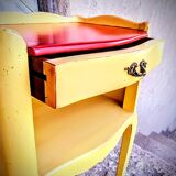 Bedside Louis XV patinated yellow and red