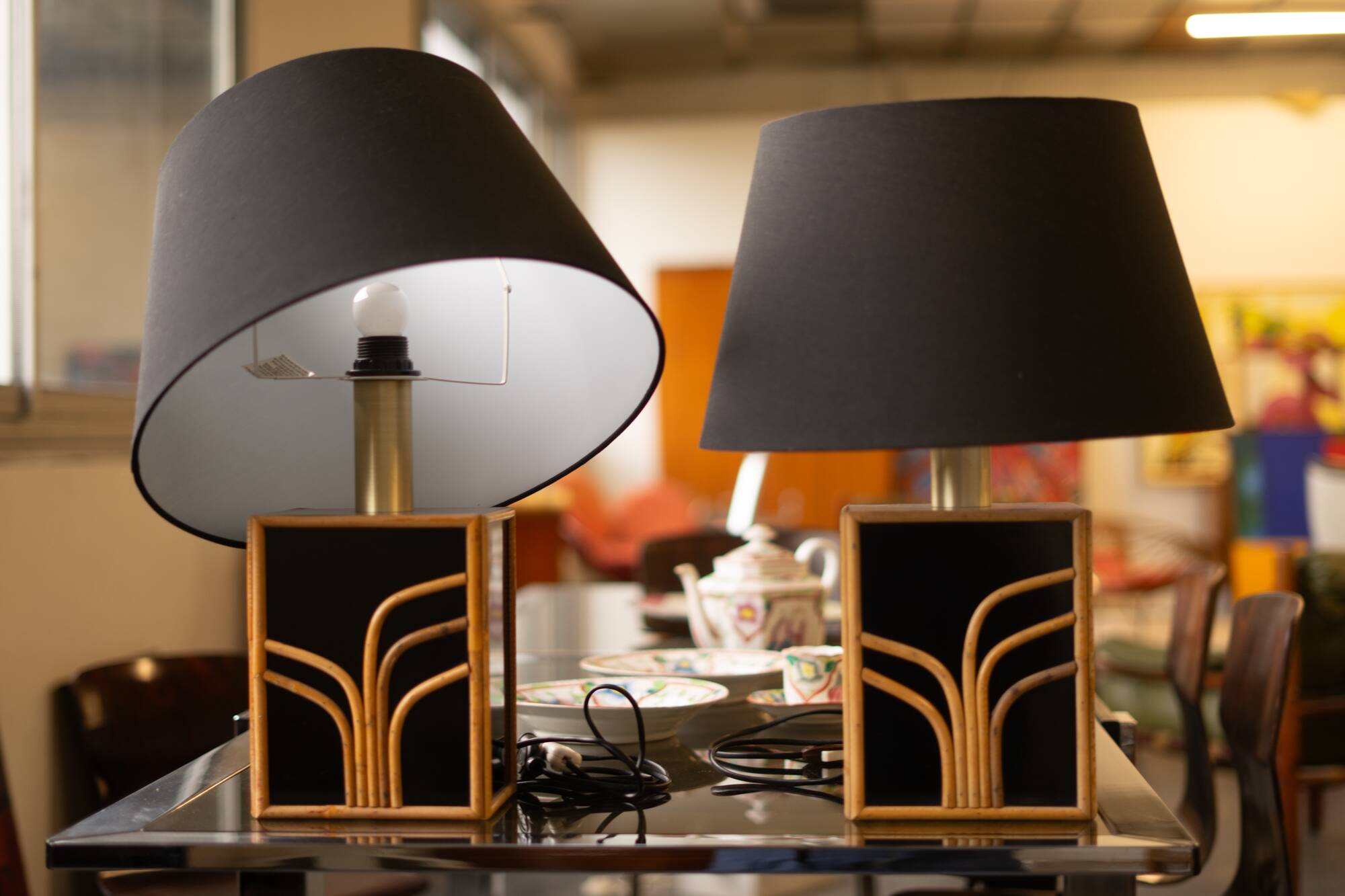 Pair of table lamps in the style of Vivai del Sud.
