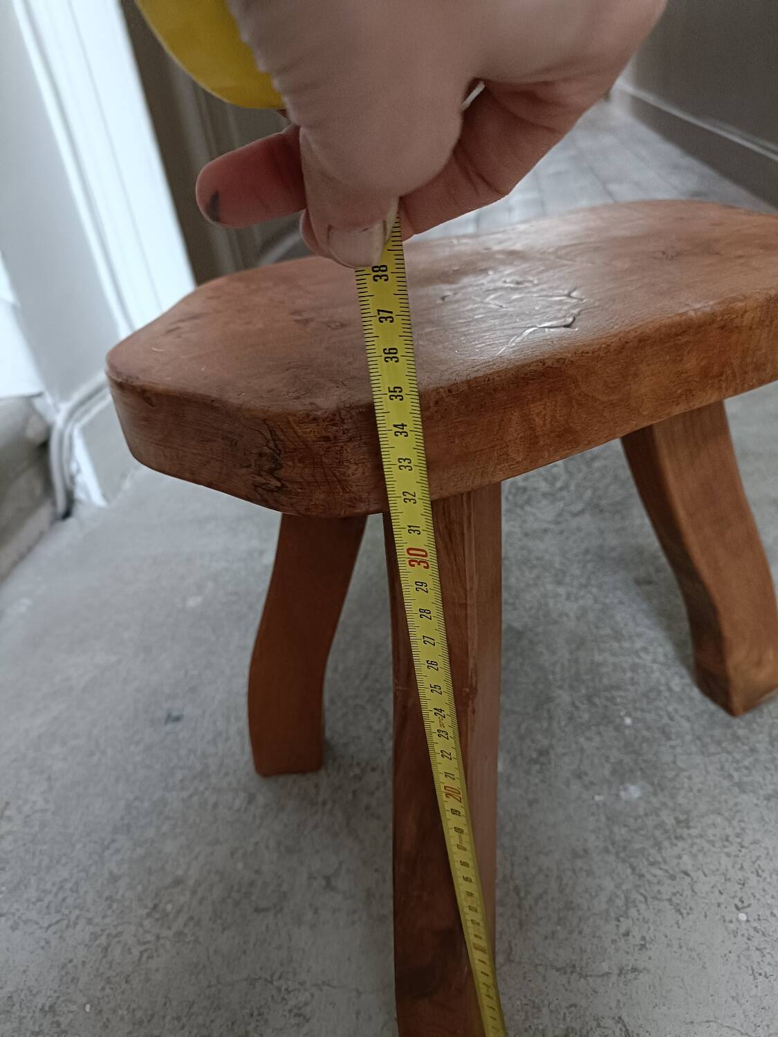 Vintage wooden tripod stool