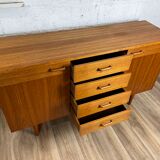 Mid-length Scandinavian teak sideboard, 60s