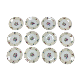 Dessert service 12 plates and a platter of Limoges
