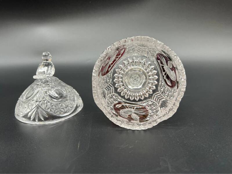 Hofbauer Crystal Candy Box - "Ruby Birds" Model