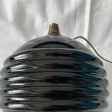 Black opaline ball lamp foot France art deco