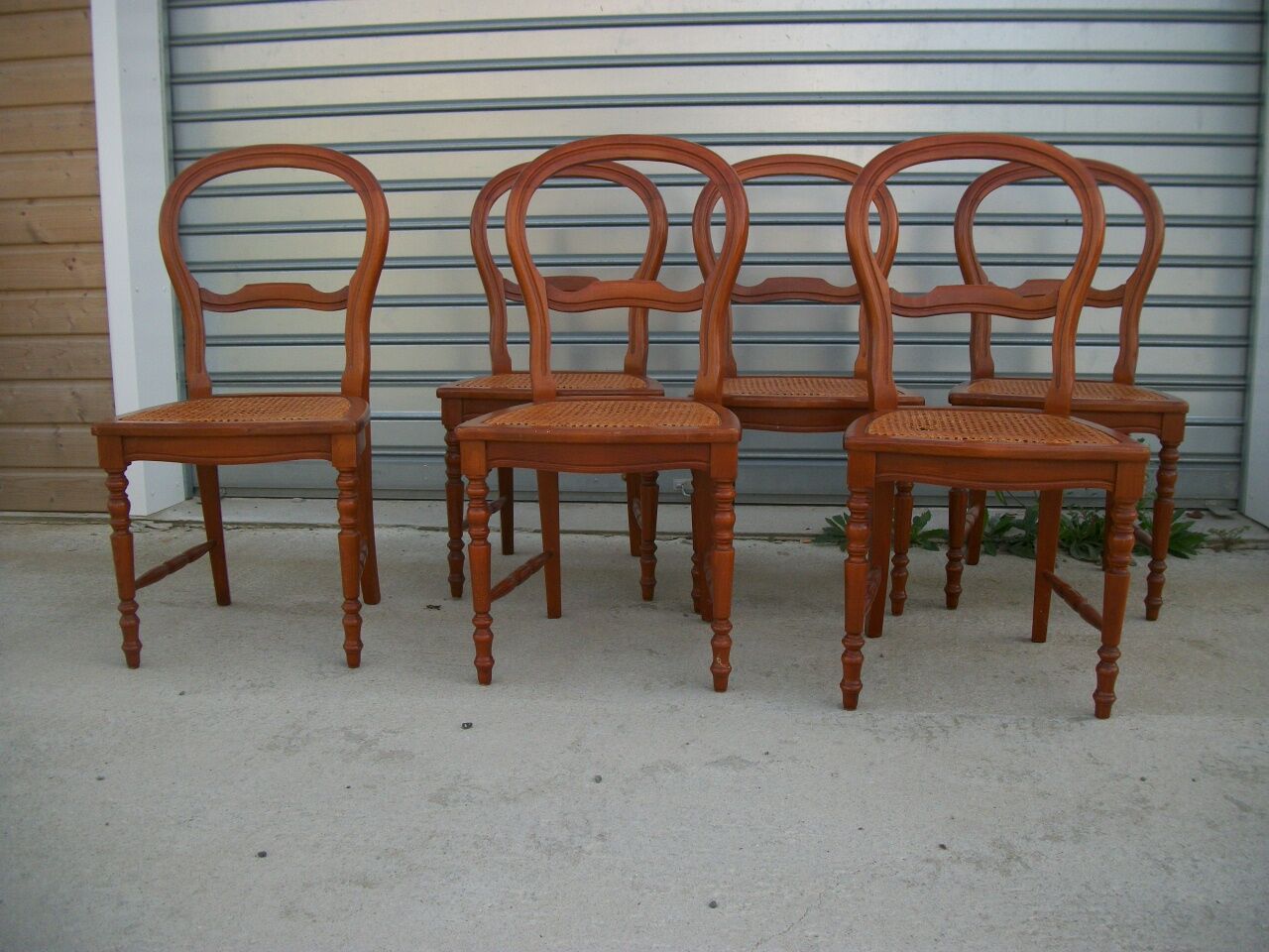 Série de 6 chaises cannées