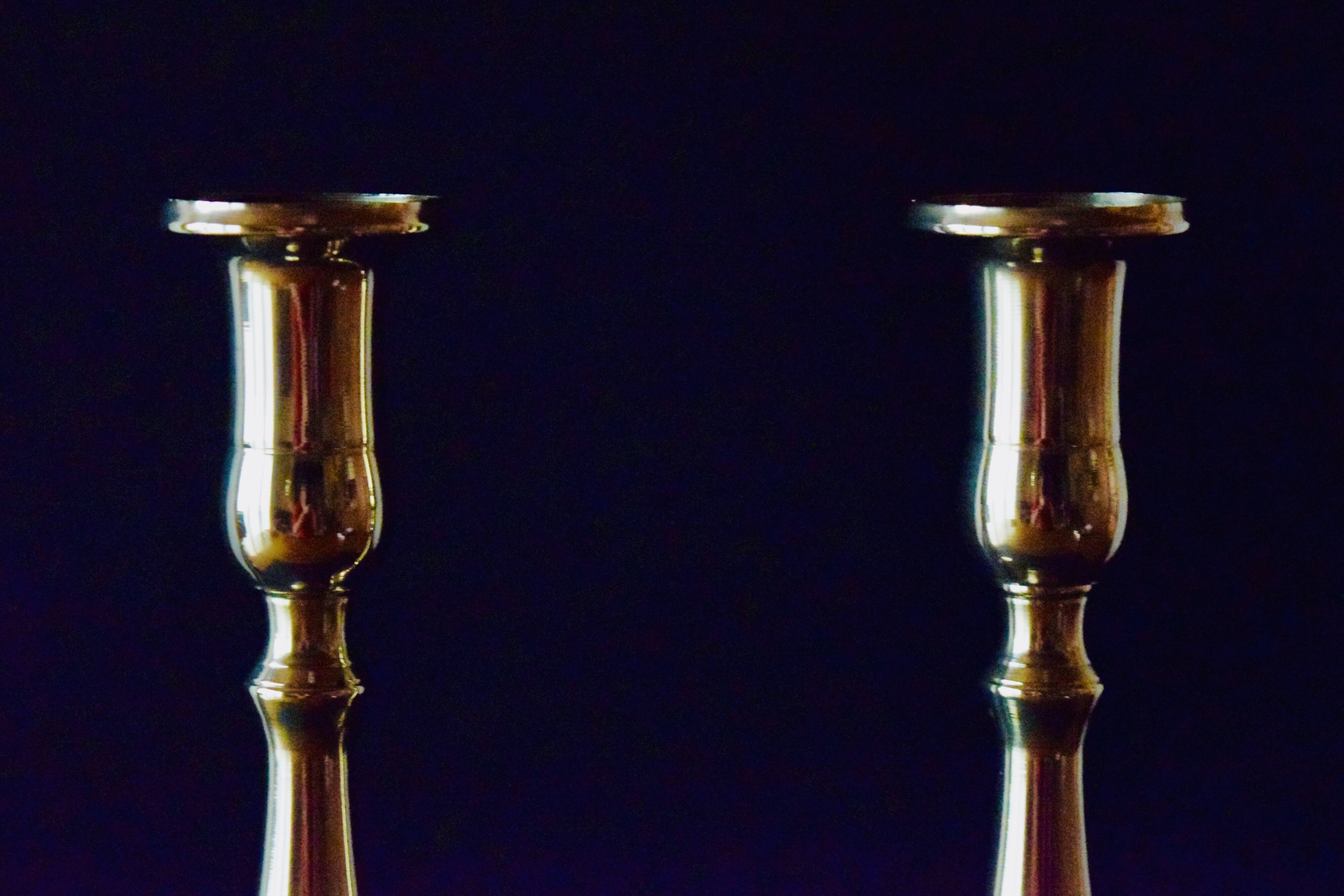 Pair of brass candlesticks