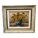 Huile « bouquet fleurs orange » encadrée