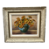 Huile « bouquet fleurs orange » encadrée