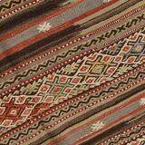 5x8 Faded Vintage Kilim Rug, Antique Home Decor, 154x244Cm