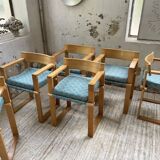Set of 6 oak chairs with armrests Ate Van Apeldoorn