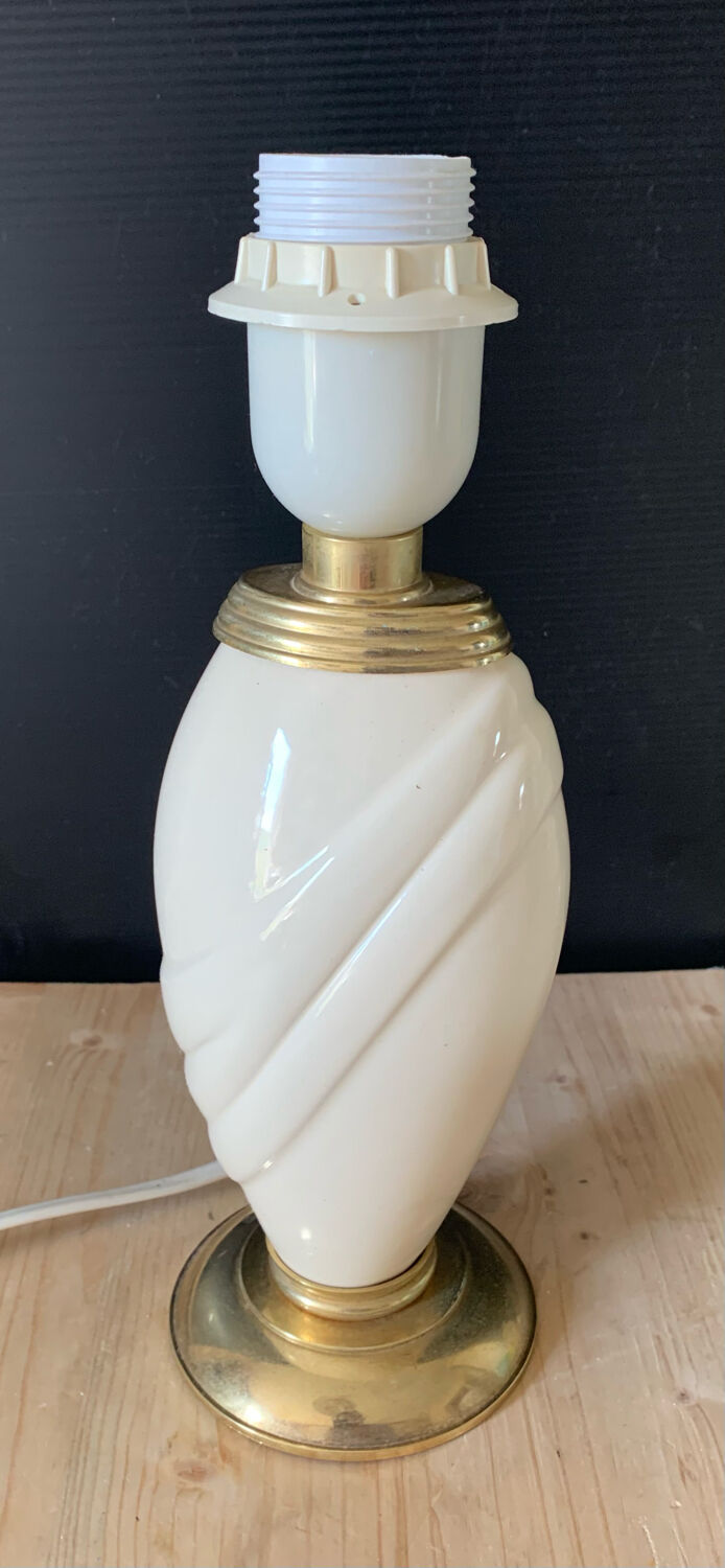 Beige and gilded ceramic lamp Robert de Schuytener
