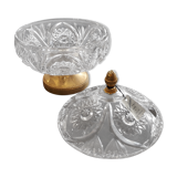 Crystal candy on a golden foot with fine gold