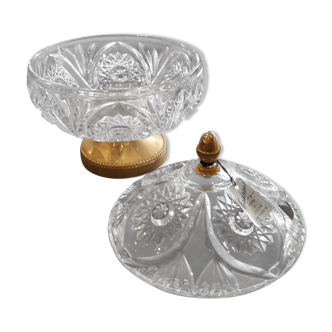Crystal candy on a golden foot with fine gold
