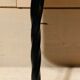 Vintage wrought iron foot lamp and silk dayshade