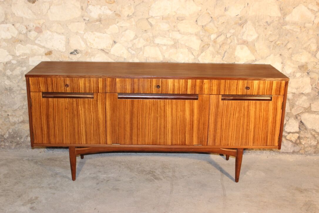 Teak and zebrano sideboard