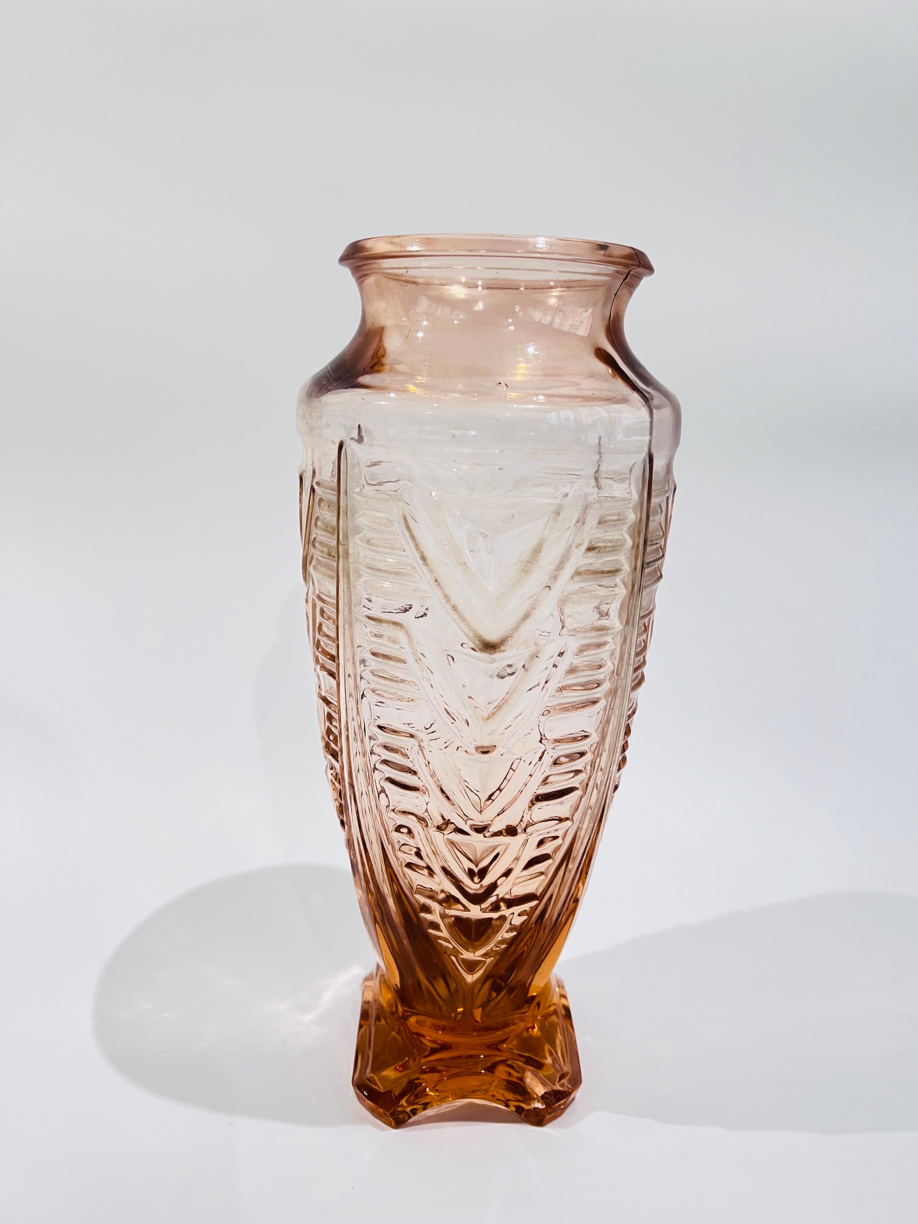 Pink glass vase