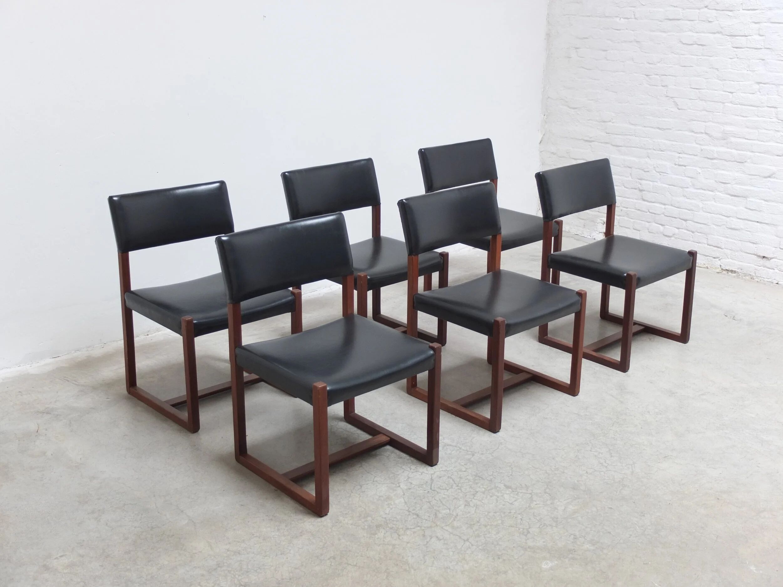 Ensemble de 6 chaises 'A3' par Alfred Hendrickx pour Belform, années 1960.