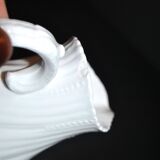 Antique Sarreguemines porcelain pitcher, plain Viennese pattern