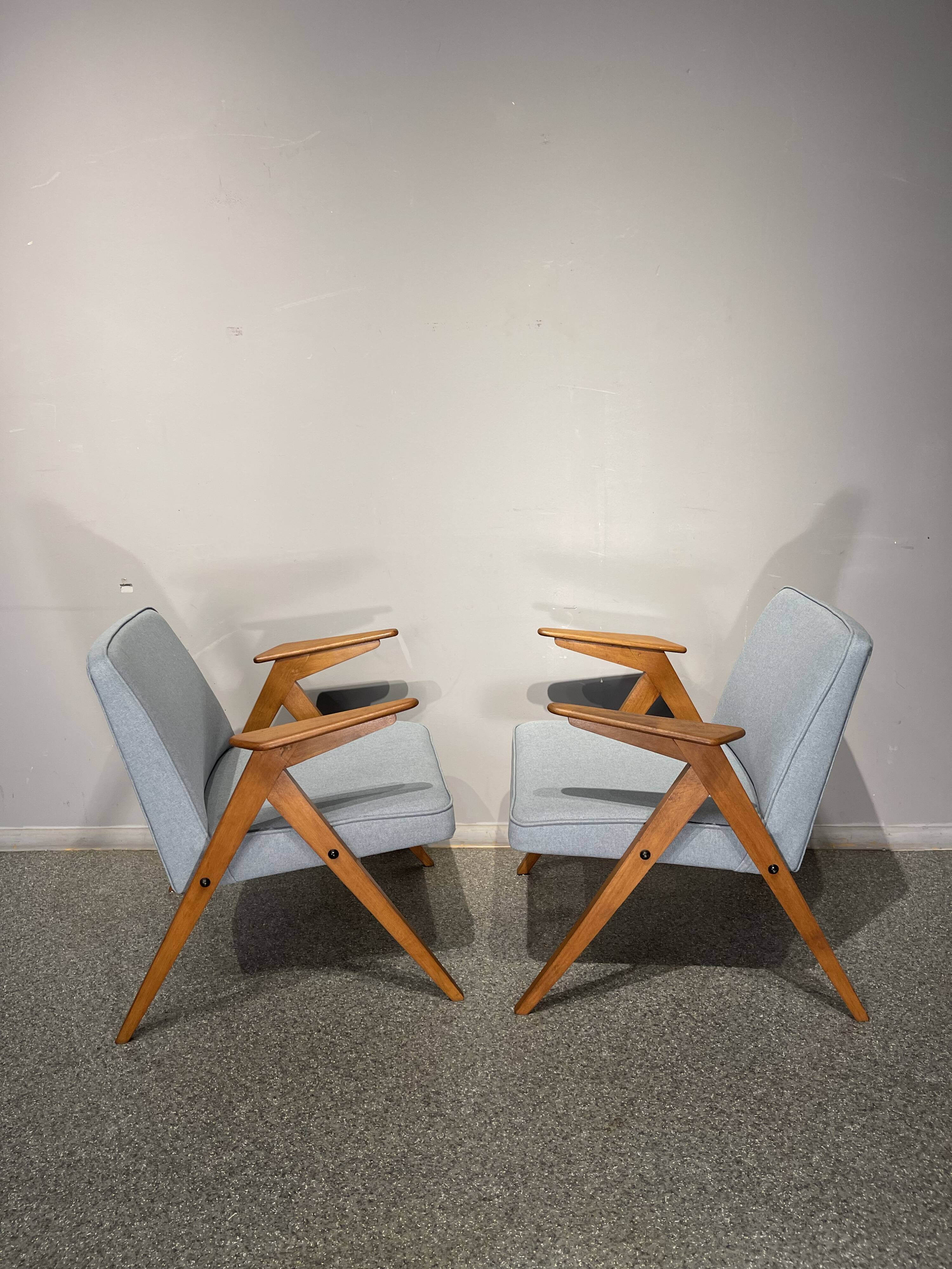 Pair of armchairs "Bunny" Proj. Józef Chierowski "Bunny" 1960'