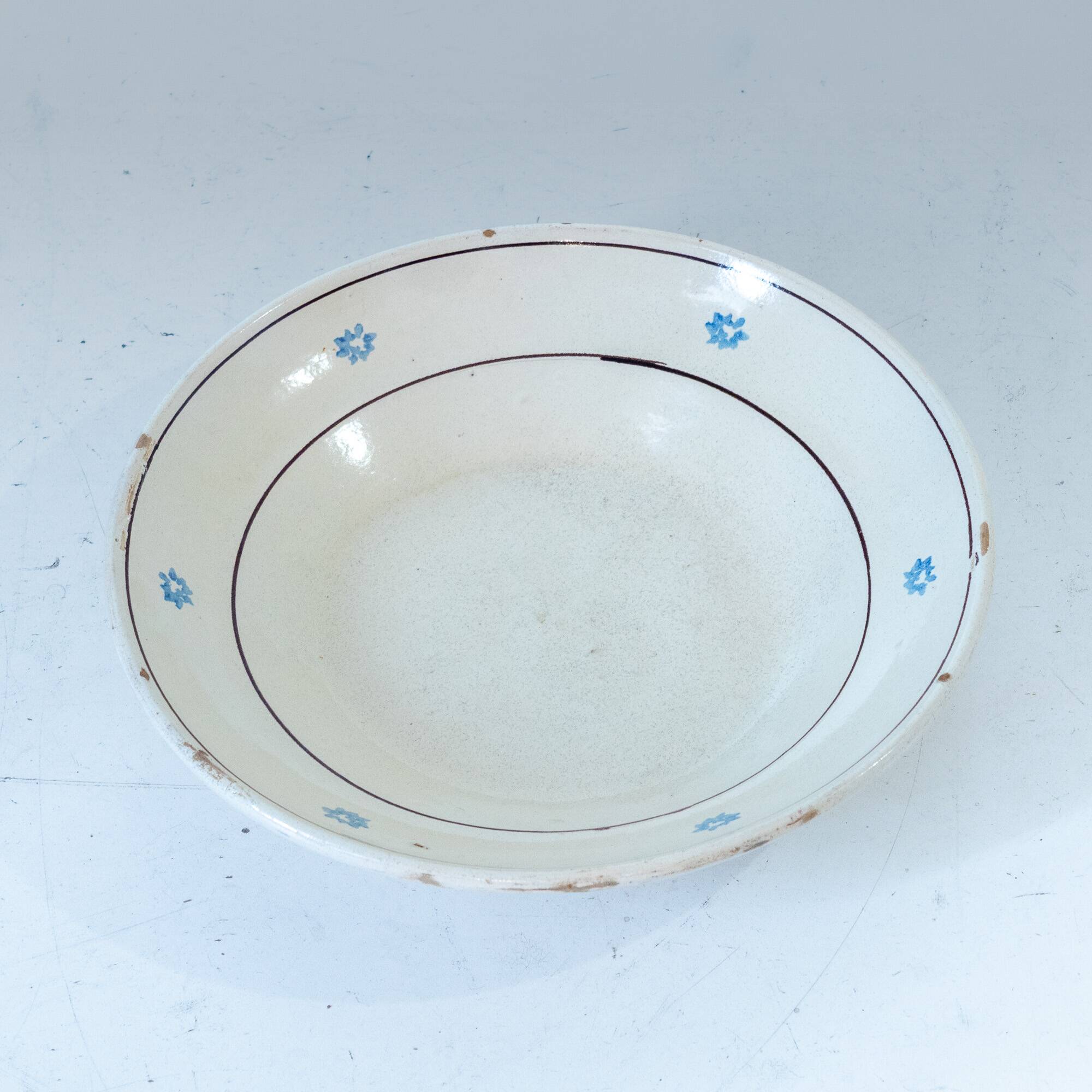 Antique Handmade Ceramic Plates, Set of Three, Italy 1900 circa