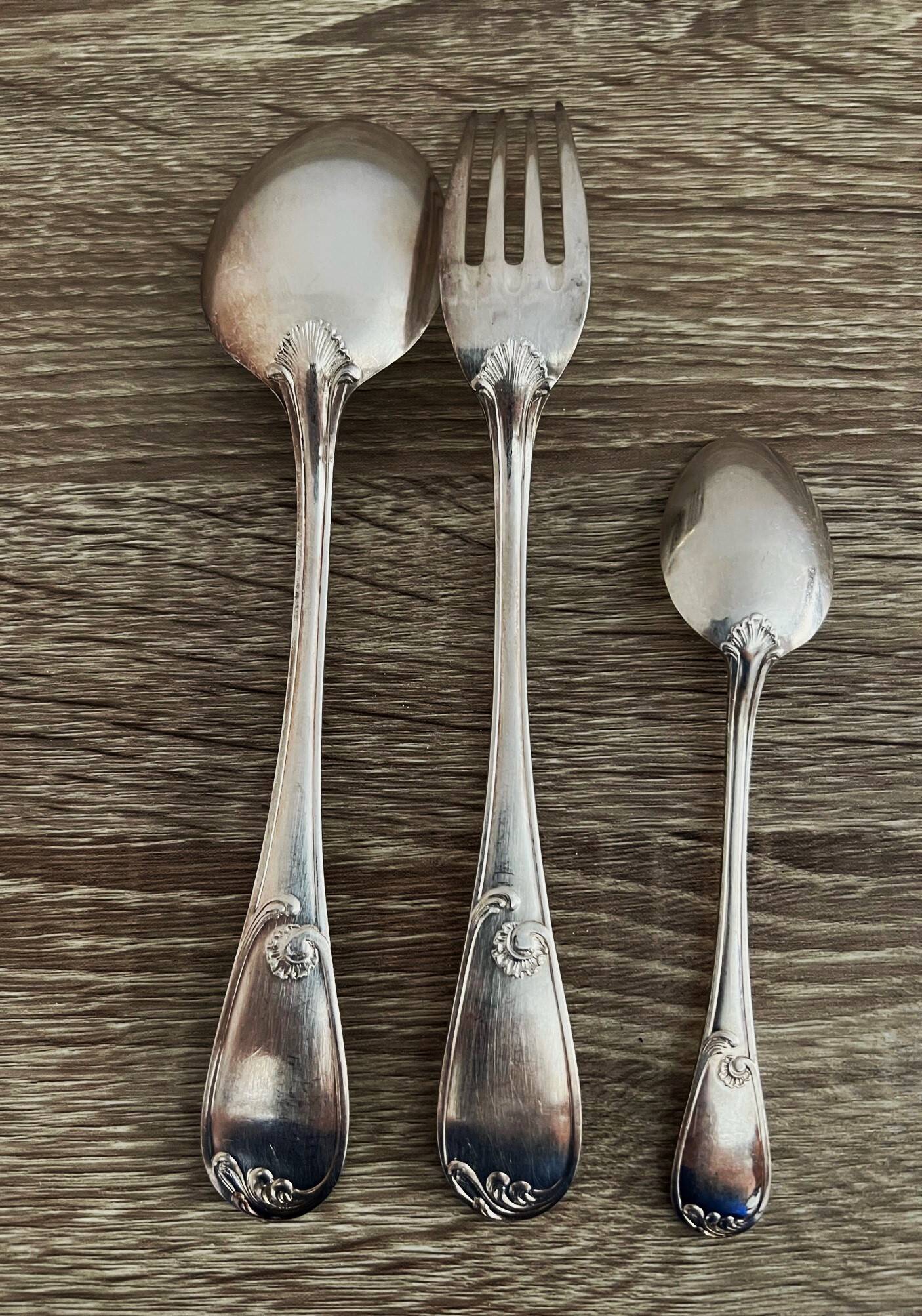 3 Cailar Bayard silver-plated metal cutlery sets with old hallmarks