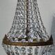 Balloon chandelier with glass crystal and brass tassels in empire style
