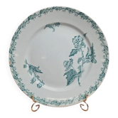 Grand plat rond ancien Saint-amand modèle Richelieu 🌿 Terre de fer verte vintage
