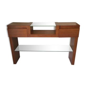 Console design teak Italy 1980