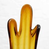 Vintage amber glass vase 1970