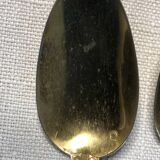 Cuillères vermeil (en argent doré) dans coffret en bois noir