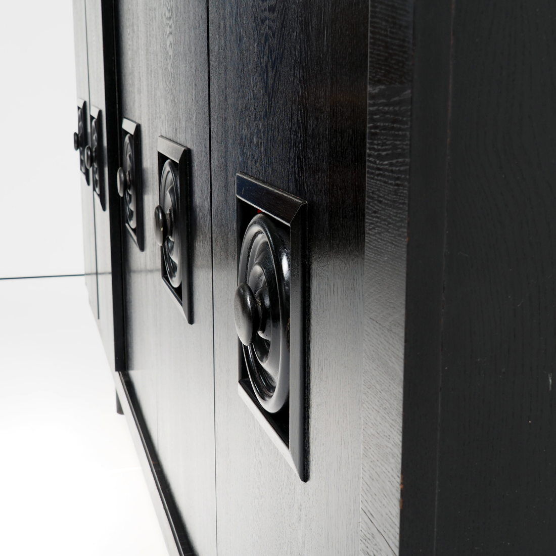 XXL black brutalist sideboard, Belgium 1960’s