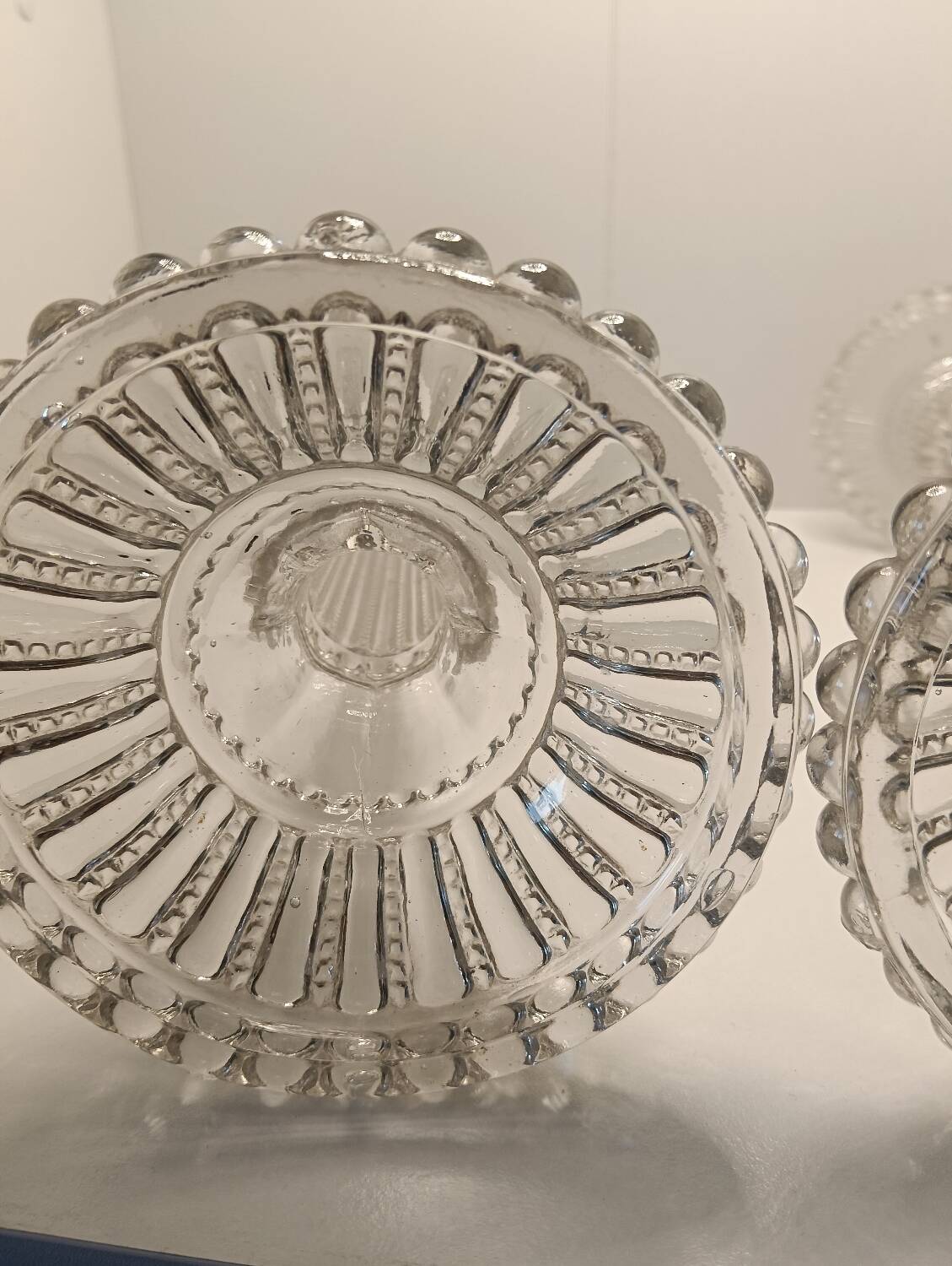 Pair of vintage glass candlesticks