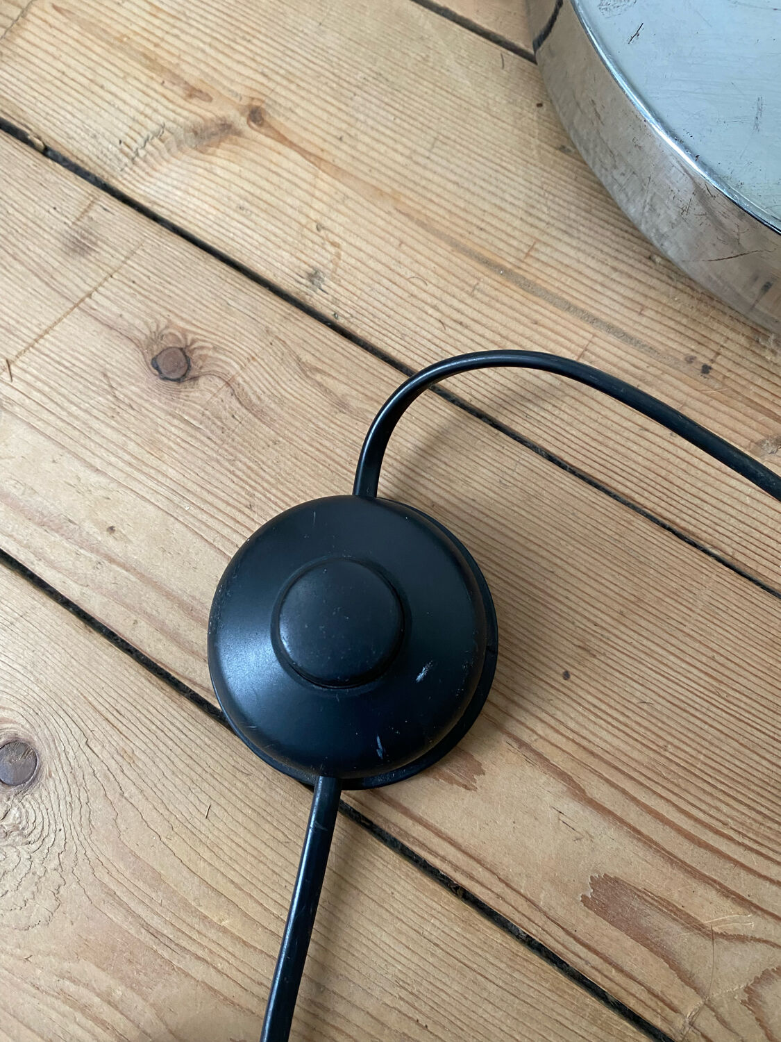 Vintage floor lamp has two opaque glass spheres