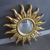 Golden sun mirror in resin from the 90s