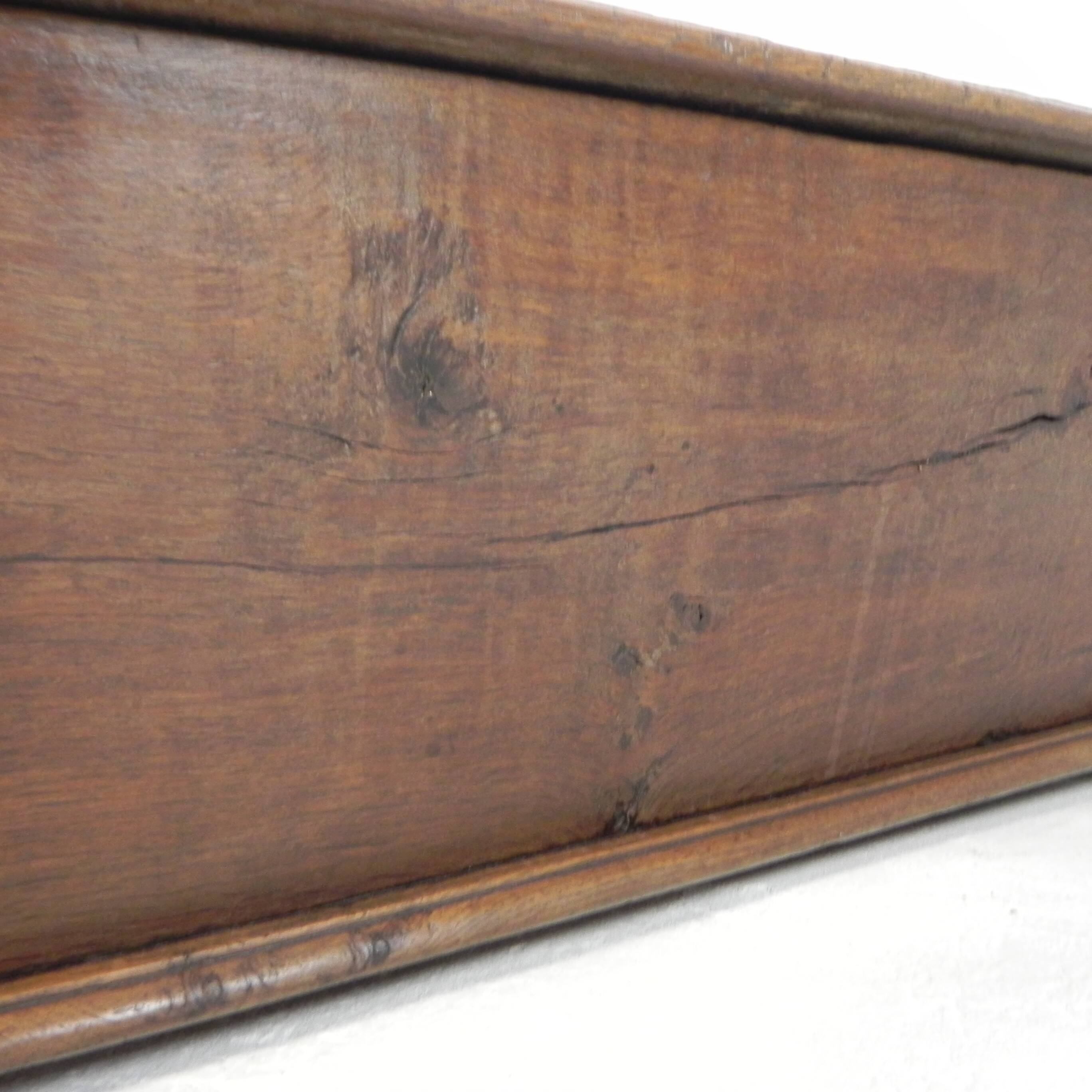 Ancien coffre en chêne, auge, coffre à couvertures XIXe siècle