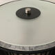 Brushed aluminium and glass design lamp