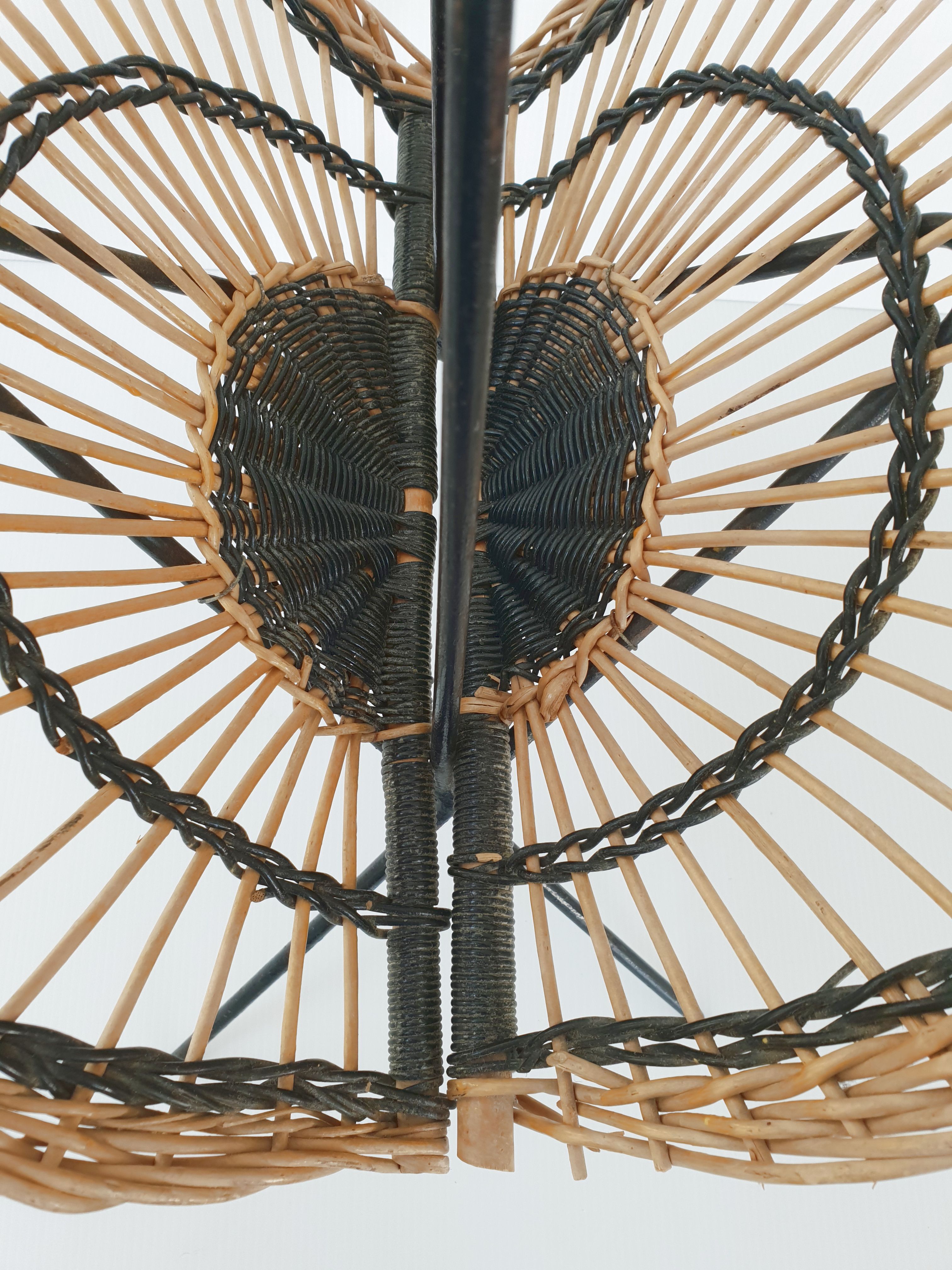 Vintage rattan magazine holders