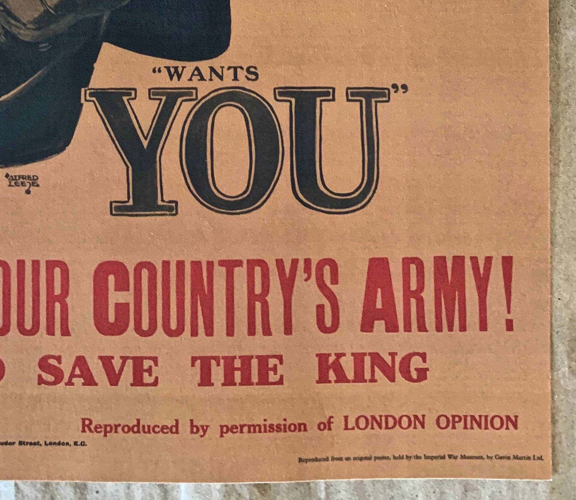 Print "Lord Kitchener Wants You" 1914 by artist Alfred Leete