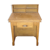 Bureau art déco en bois clair des années 40/50