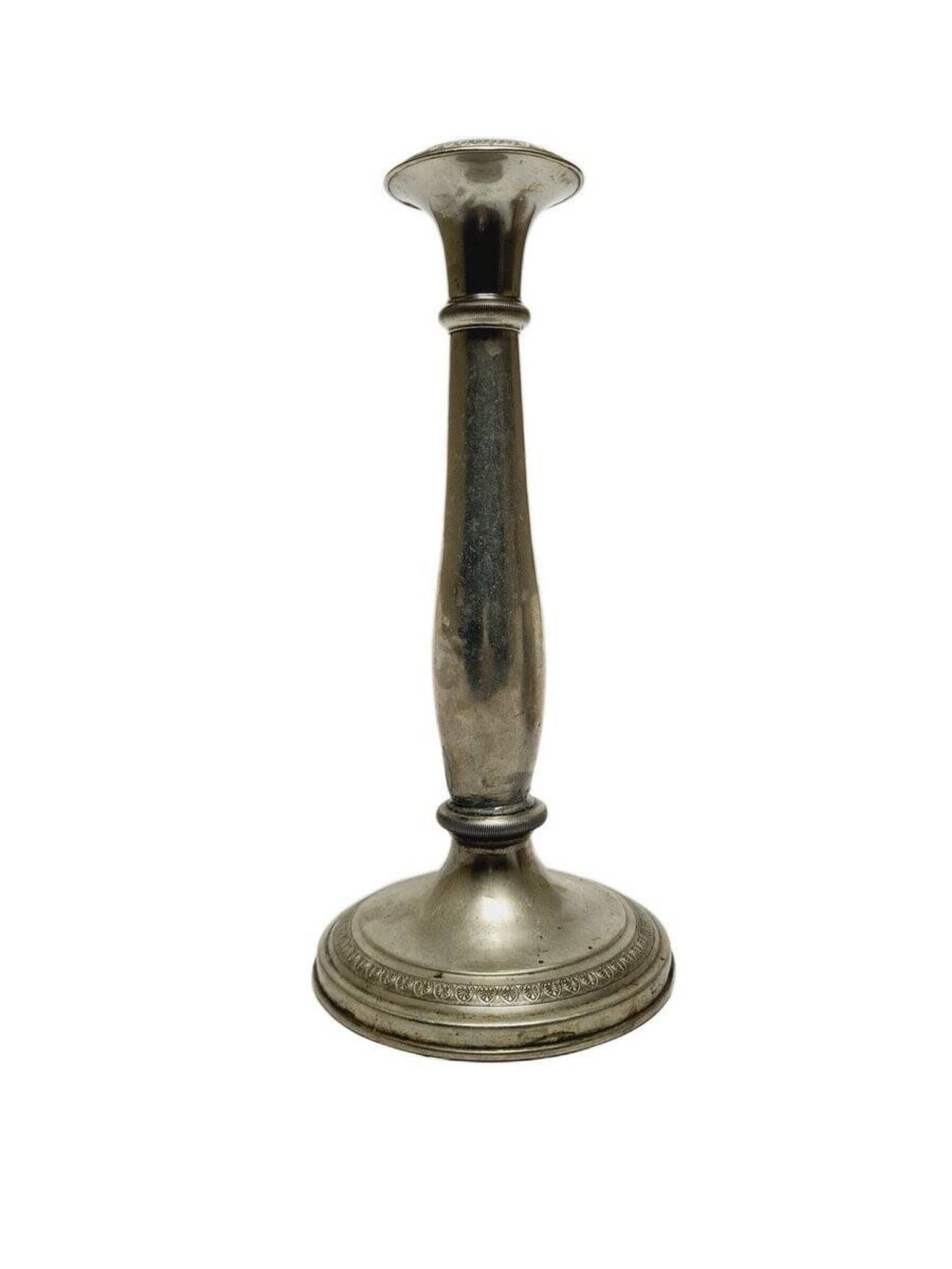 Eclectic gilloched candlestick, 1900s
