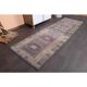 Vintage Turkish Oushak Handmade Wool Cotton Purple Runner Rug 80x260