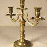 Three-light candlestick in gilded bronze