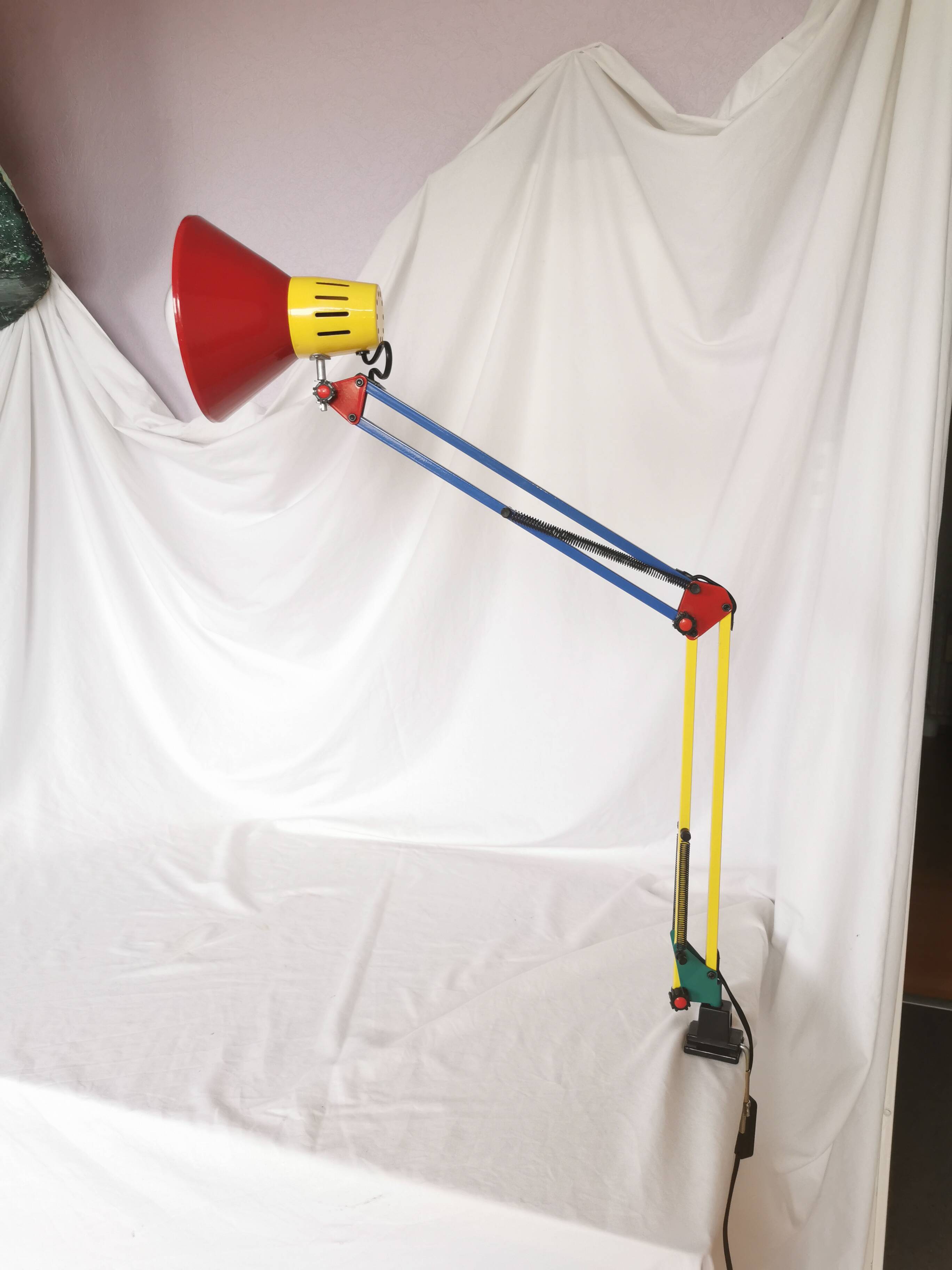 Architect lamp, articulated, multicolor, postmodern, 1980