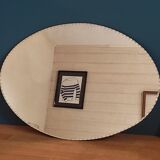 Oval beveled mirror patinated art deco 35x50cm